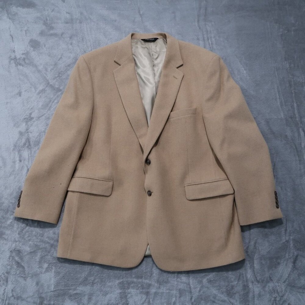 Vintage Jos A Bank Blazer Mens 48R Brown Camel Hair Office Business Casual 90s